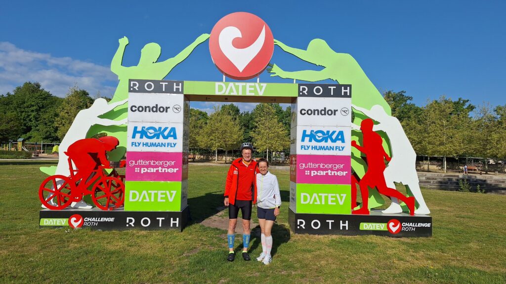 Together with his wife Tina during the course inspection on May 18 at the Home of Triathlon.